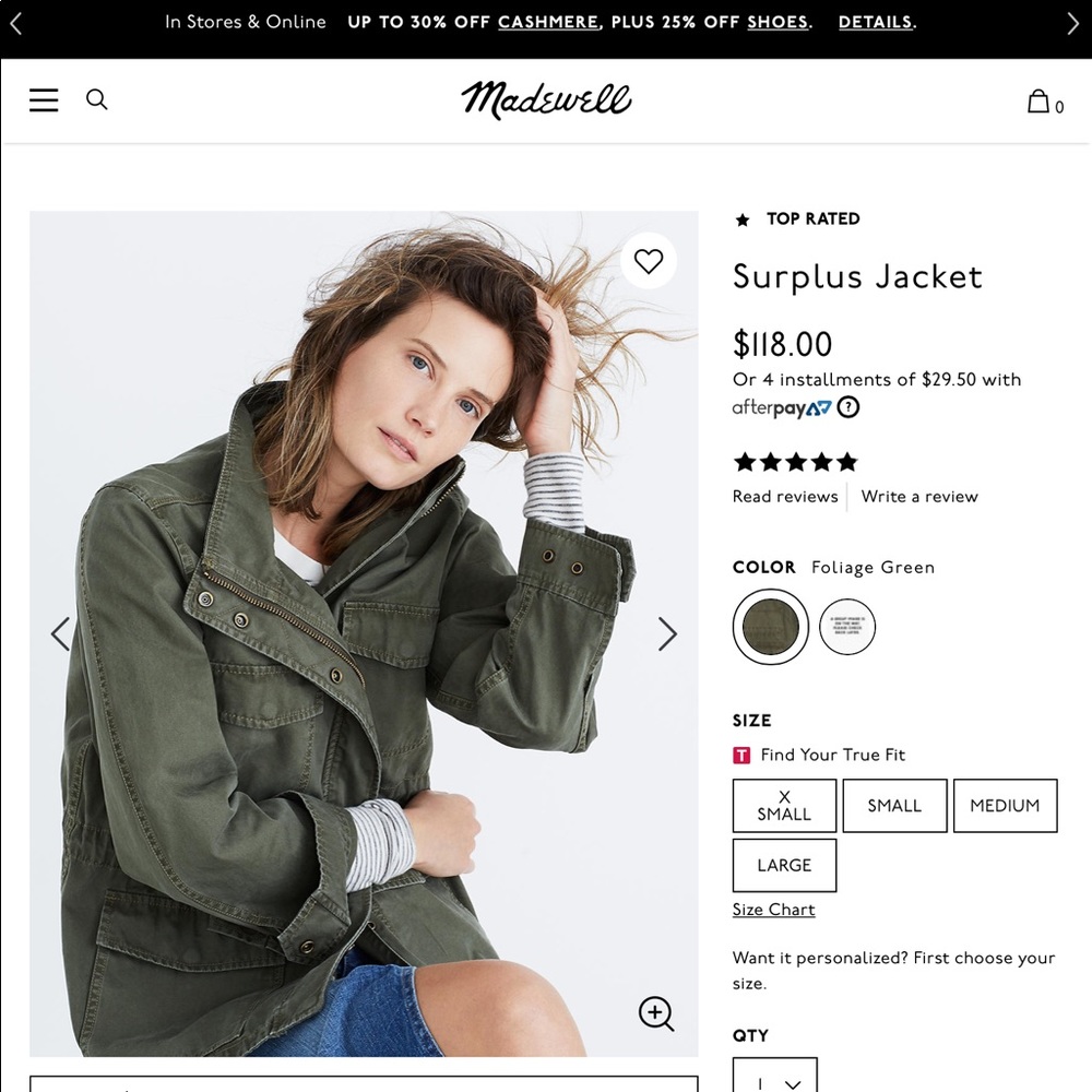 Madewell army jacket